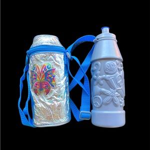 Lisa Frank iridescent water bottle holder and grey bottle